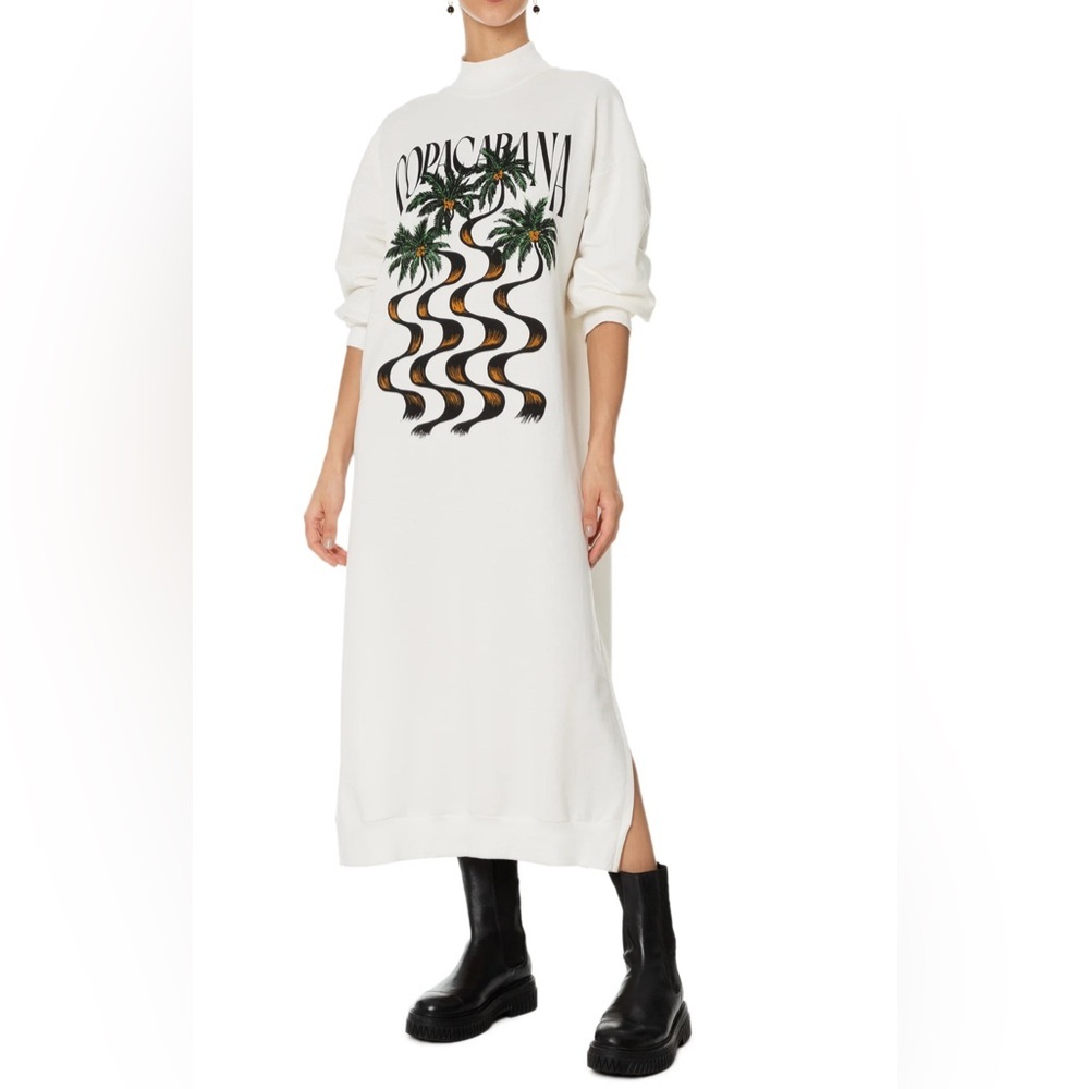 FARM Rio Cream Graphic Maxi Dress with Green Palm Print - Picture 2 of 6